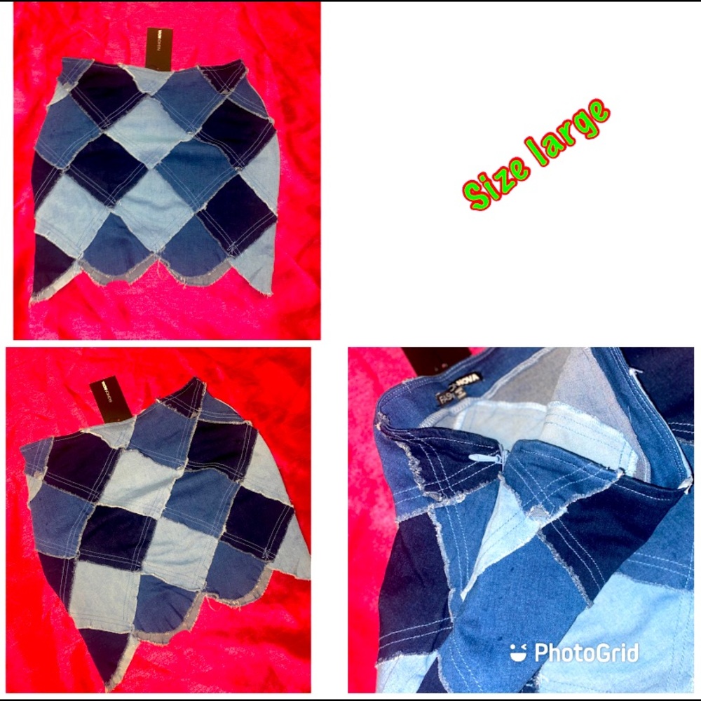 Fashion nova high waisted denim skirt